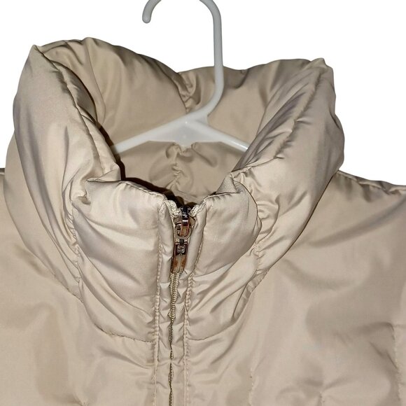 Lane Bryant Womens Sz XL Coat Packable Beige Ruched Puffer Winter Jacket Beige - Picture 8 of 11